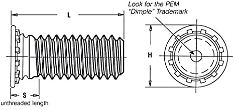 FHS-M5-15, Self-Clinching Threaded Studs