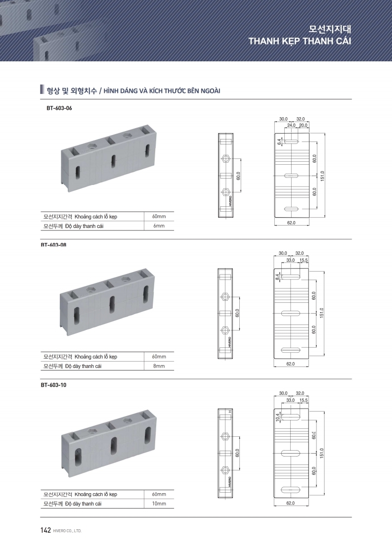 THANH ĐỠ CHO BUSBAR BT-603-08